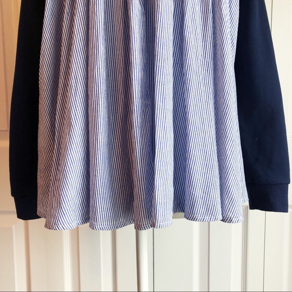 Kensie Jeans Navy Blue Mixed Media Sweatshirt Size XS - Picture 14 of 14